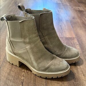 Dolce Vita Taupe Suede Ankle Booties